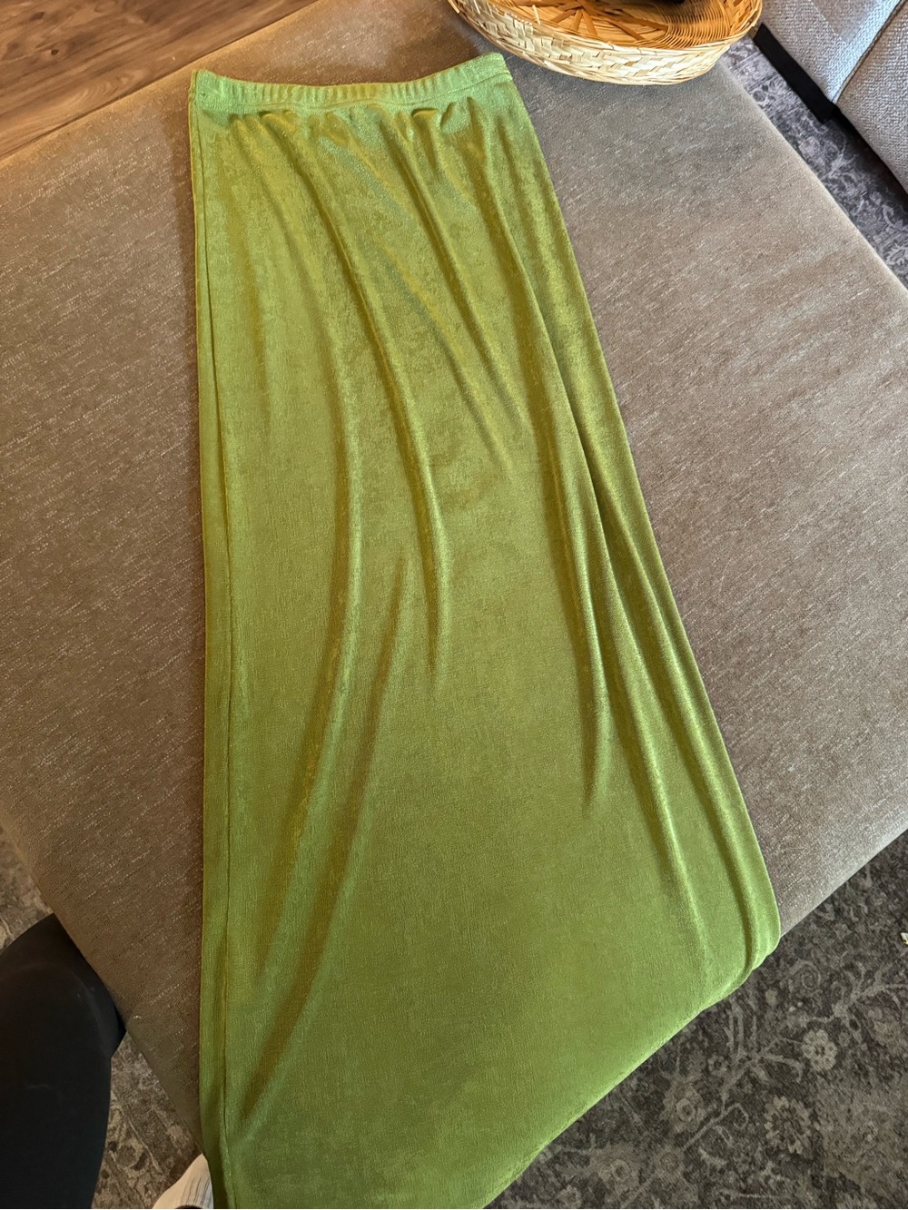 Green Maxi Skirt - Soft Stretch Women's Skirt